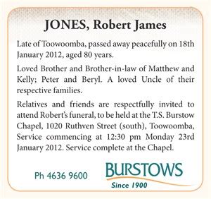 ti Back oh. . Burstows funeral notices in care